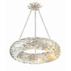 Crystorama Broche 24'' Chandelier in Antique Silver - Front View