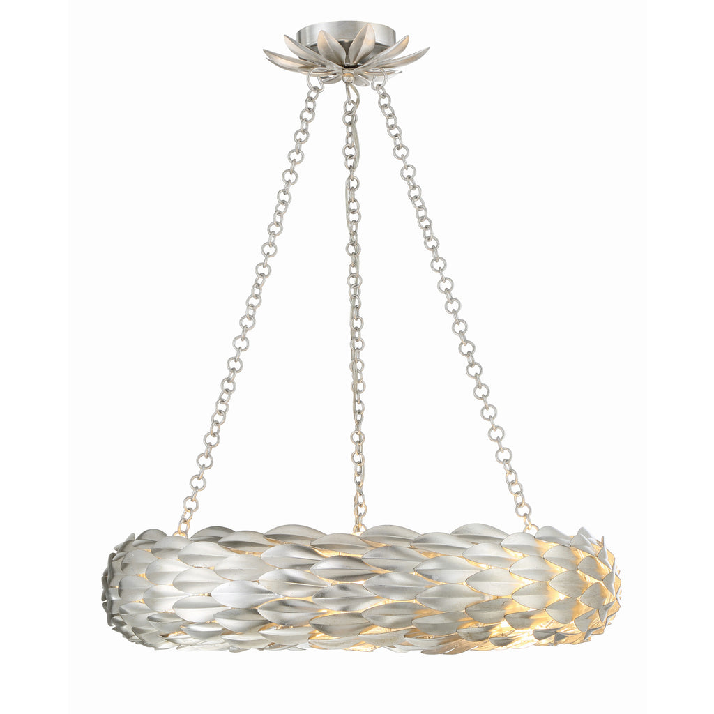 Crystorama Broche 24'' Chandelier in Antique Silver - Additional View