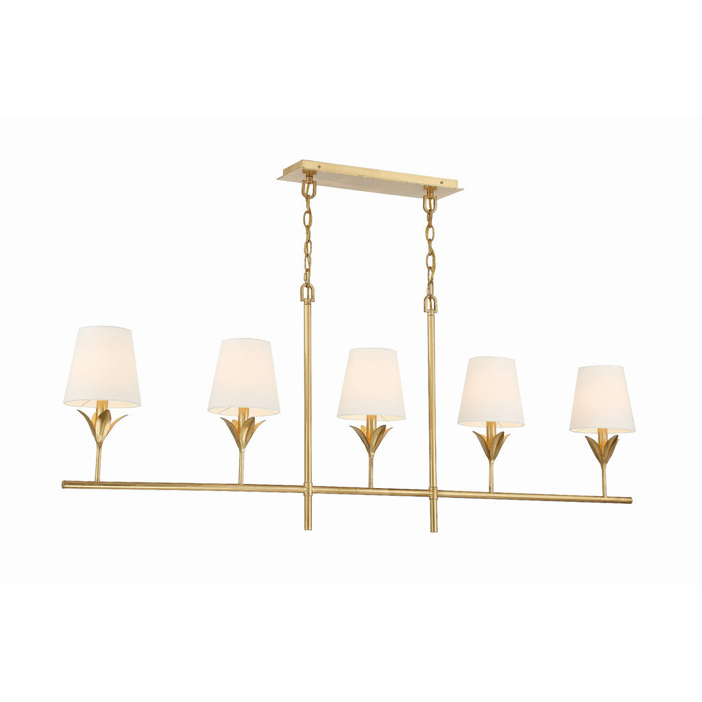 Crystorama Broche 53.5'' Linear Chandelier in Antique Gold - Additional View