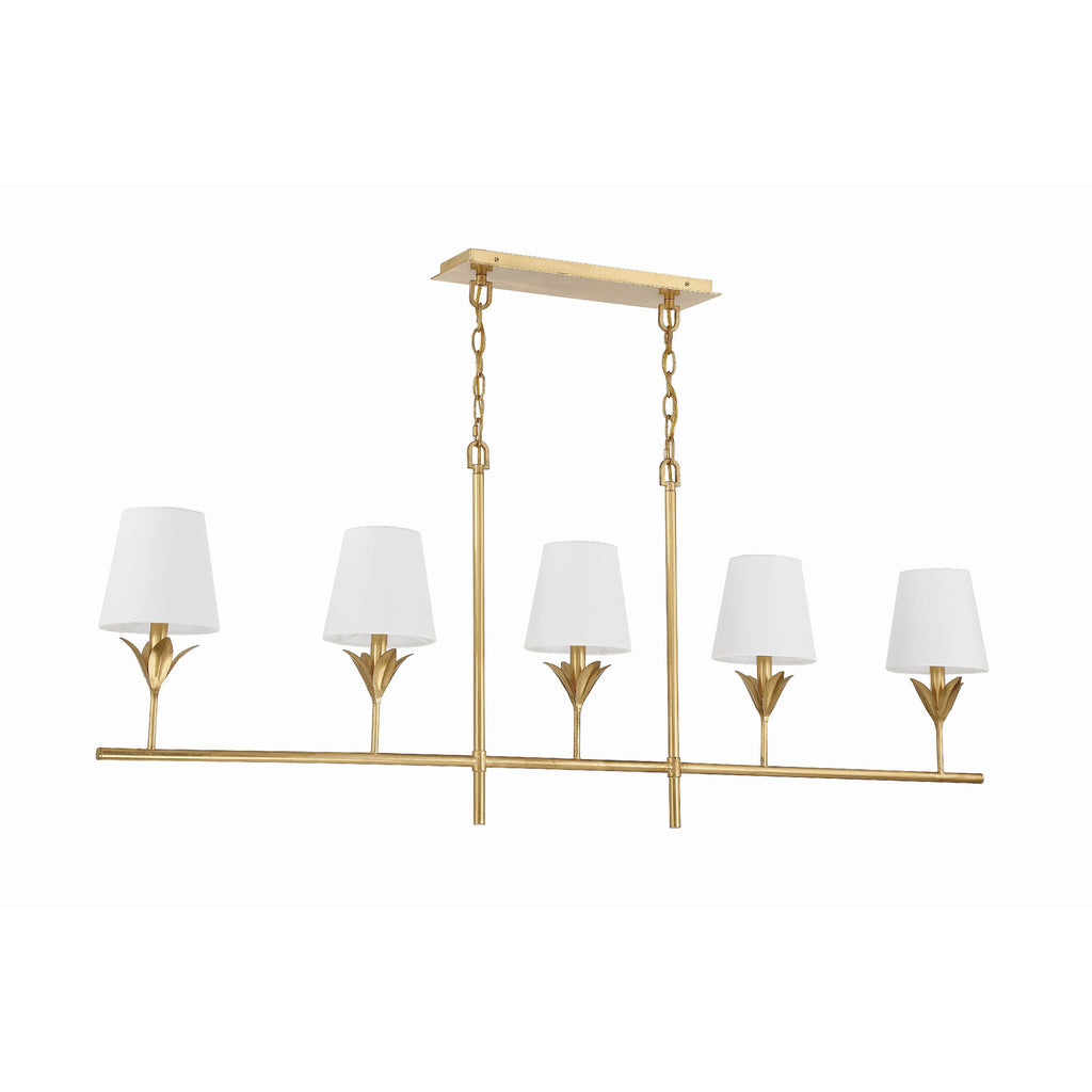 Crystorama Broche 53.5'' Linear Chandelier in Antique Gold - Additional View