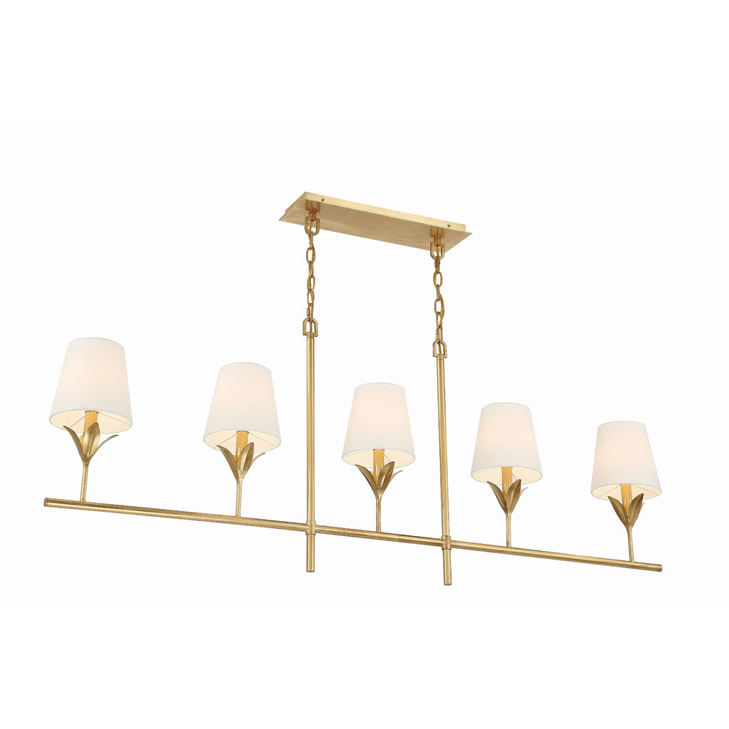 Crystorama Broche 53.5'' Linear Chandelier in Antique Gold - Additional View
