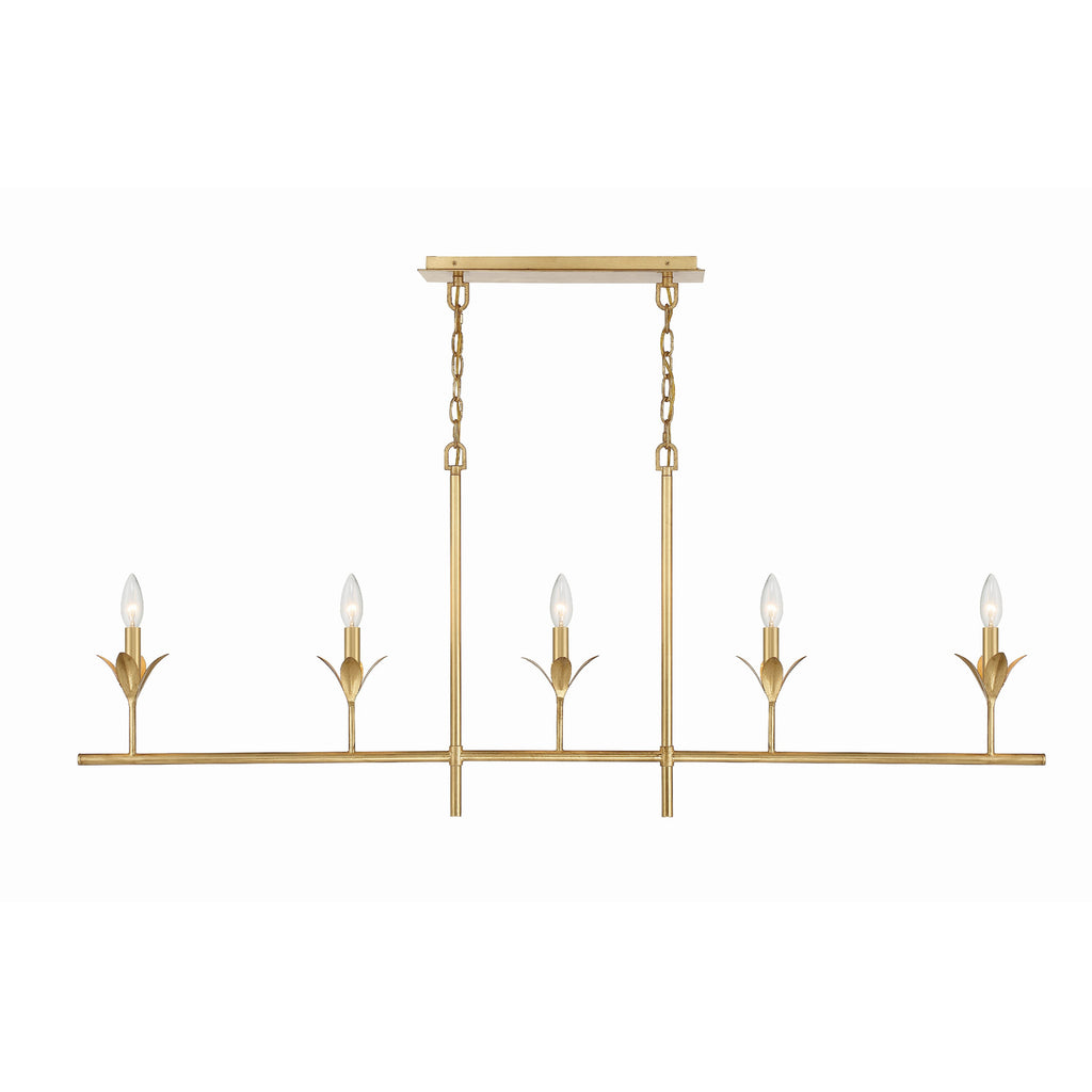 Crystorama Broche 53.5'' Linear Chandelier in Antique Gold - Additional View