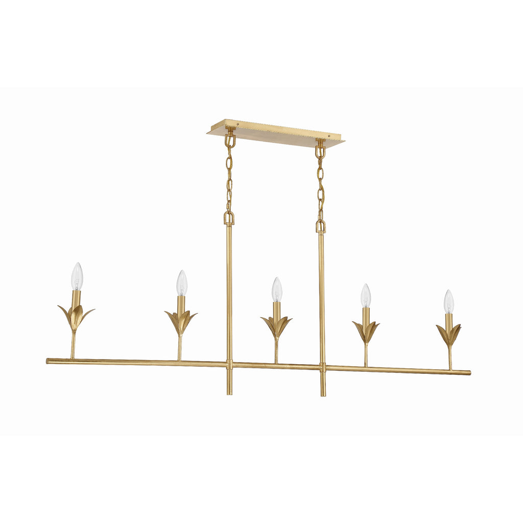 Crystorama Broche 53.5'' Linear Chandelier in Antique Gold - Additional View
