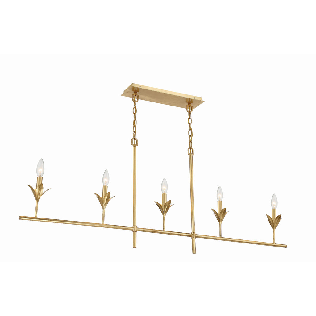 Crystorama Broche 53.5'' Linear Chandelier in Antique Gold - Additional View