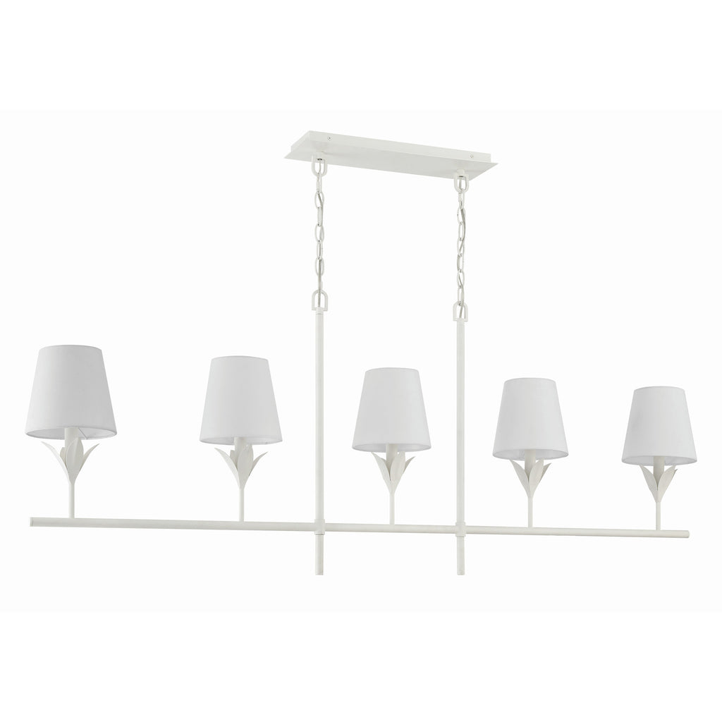 Crystorama Broche 53.5'' Linear Chandelier in Matte White - Additional View