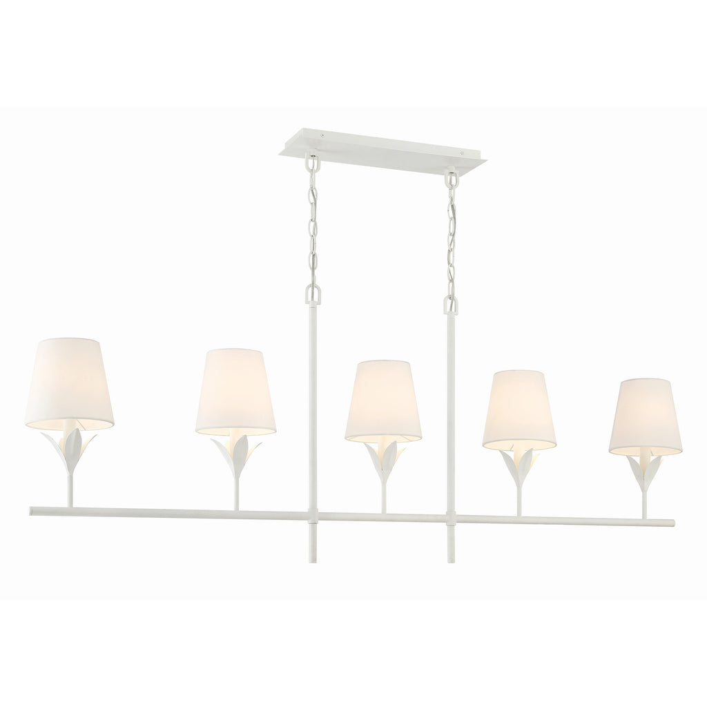 Crystorama Broche 53.5'' Linear Chandelier in Matte White - Additional View