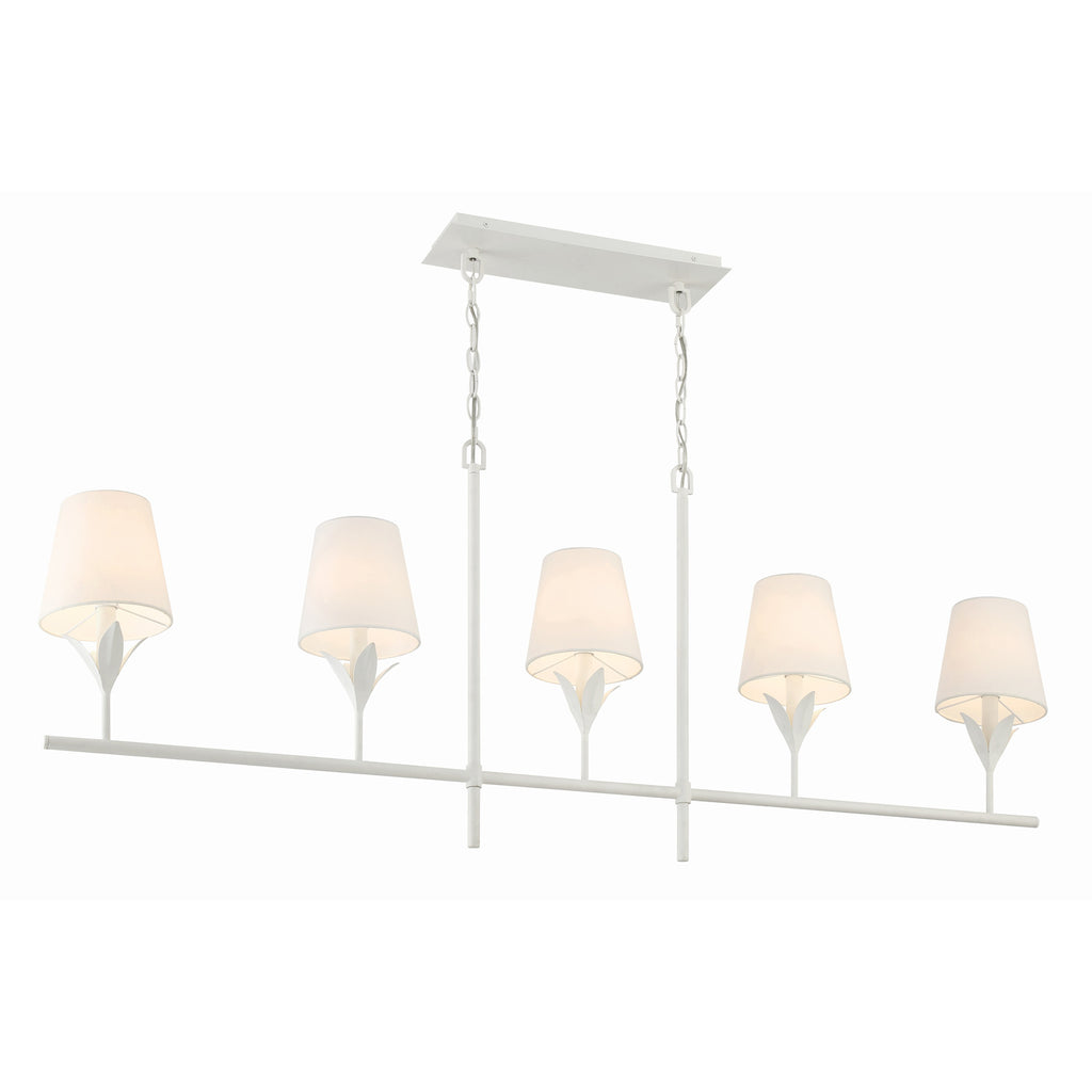 Crystorama Broche 53.5'' Linear Chandelier in Matte White - Additional View