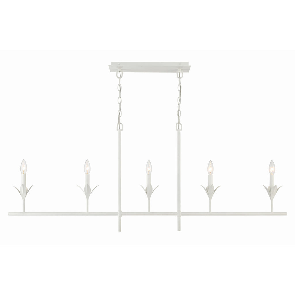 Crystorama Broche 53.5'' Linear Chandelier in Matte White - Additional View