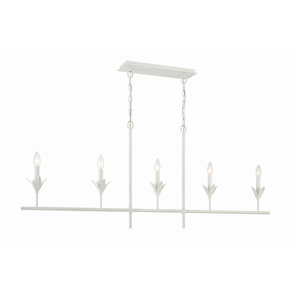 Crystorama Broche 53.5'' Linear Chandelier in Matte White - Additional View