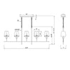 Crystorama Broche 53.5'' Linear Chandelier - Product Dimensions