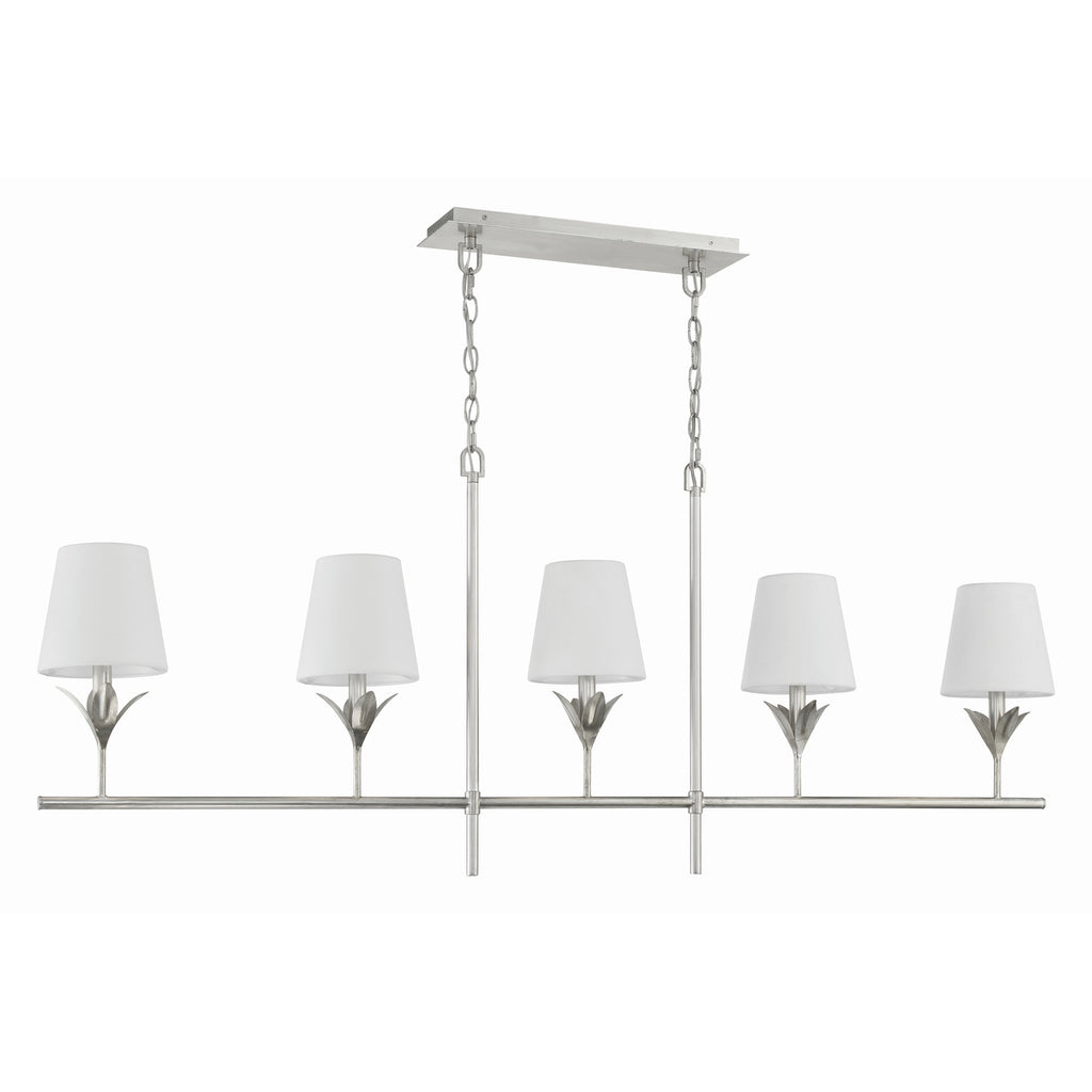 Crystorama Broche 53.5'' Linear Chandelier in Antique Silver - Additional View