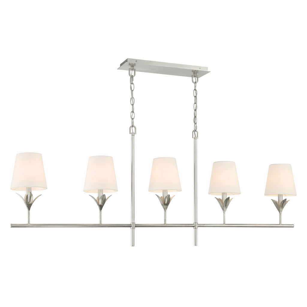 Crystorama Broche 53.5'' Linear Chandelier in Antique Silver - Additional View