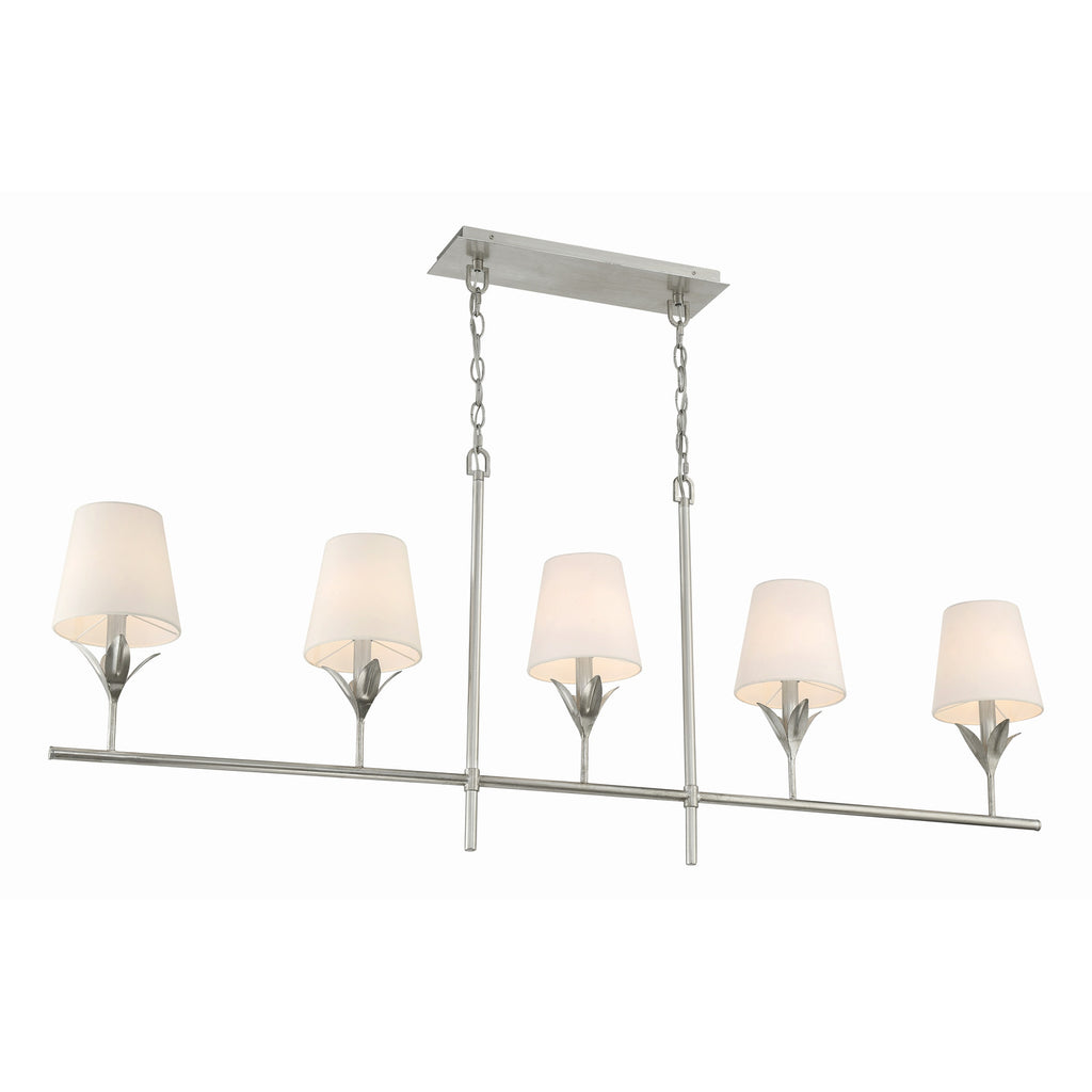 Crystorama Broche 53.5'' Linear Chandelier in Antique Silver - Additional View