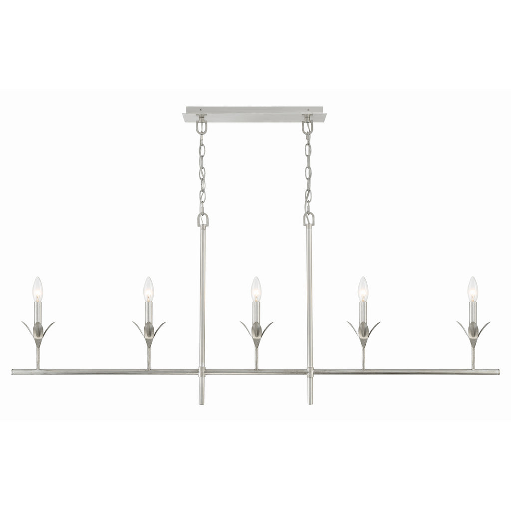 Crystorama Broche 53.5'' Linear Chandelier in Antique Silver - Additional View