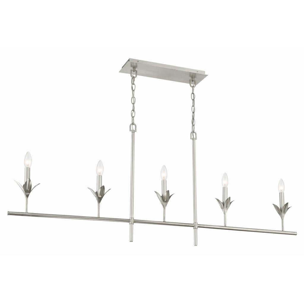 Crystorama Broche 53.5'' Linear Chandelier in Antique Silver - Additional View