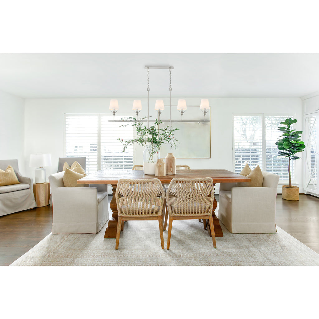 Crystorama Broche 53.5'' Linear Chandelier in Antique Silver - Lifestyle View