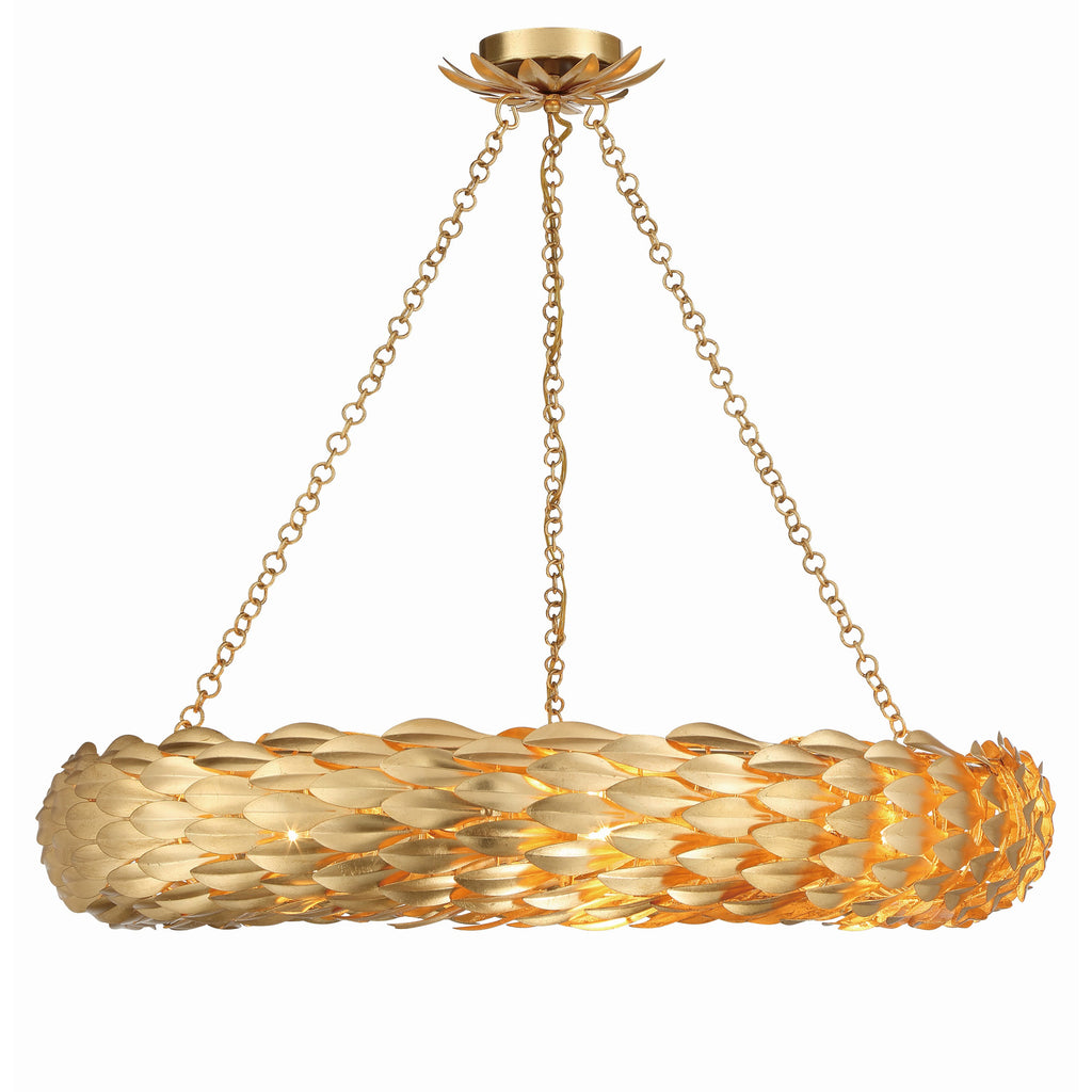Crystorama Broche 33.5'' Chandelier in Antique Gold - Additional View