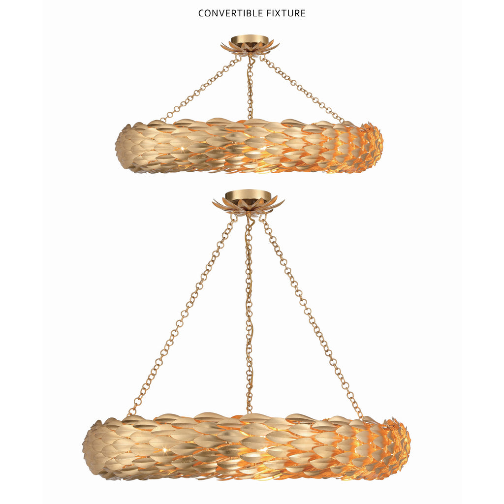 Crystorama Broche 33.5'' Chandelier in Antique Gold - Additional View