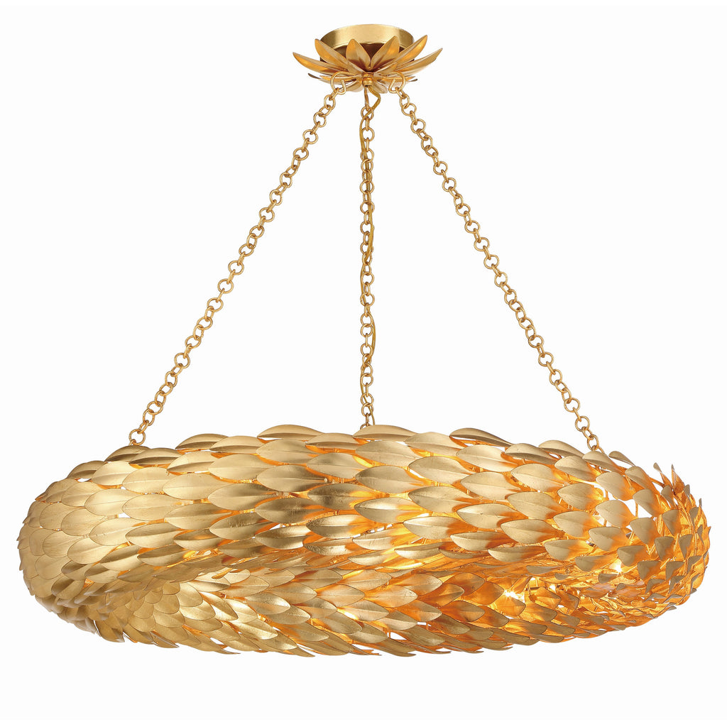 Crystorama Broche 33.5'' Semi Flush Mount in Antique Gold - Additional View