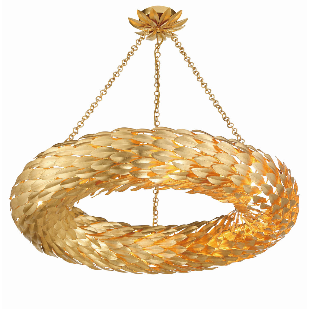 Crystorama Broche 33.5'' Semi Flush Mount in Antique Gold - Additional View