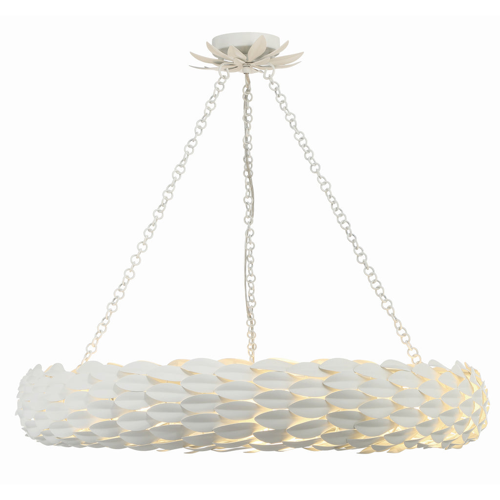 Crystorama Broche 33.5'' Chandelier in Matte White - Additional View