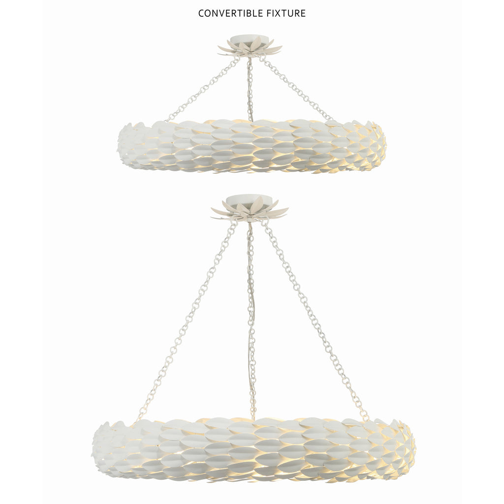 Crystorama Broche 33.5'' Semi Flush Mount in Matte White - Additional View