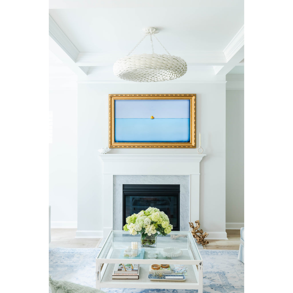 Crystorama Broche 33.5'' Chandelier in Matte White - Lifestyle View