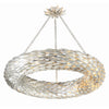 Crystorama Broche 33.5'' Chandelier in Antique Silver - Front View