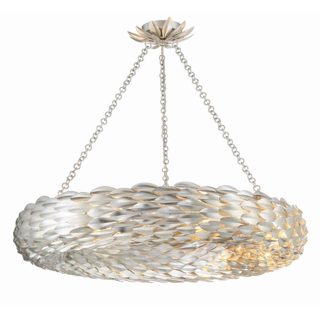Crystorama Broche 33.5'' Chandelier in Antique Silver - Additional View