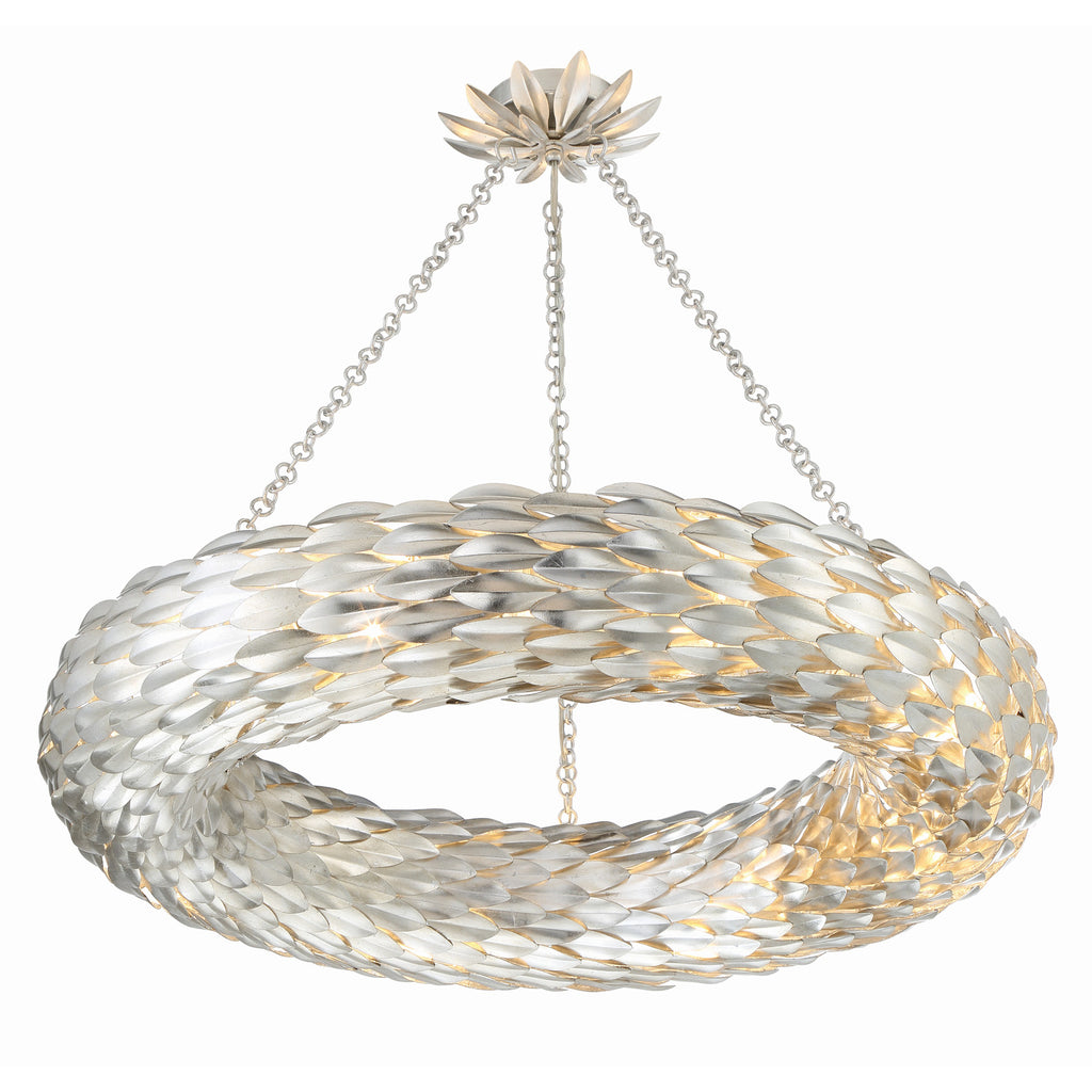 Crystorama Broche 33.5'' Chandelier in Antique Silver - Additional View
