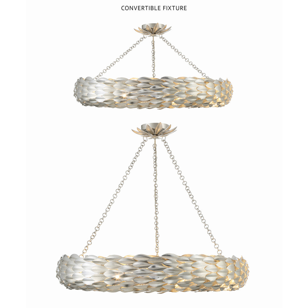 Crystorama Broche 33.5'' Chandelier in Antique Silver - Additional View