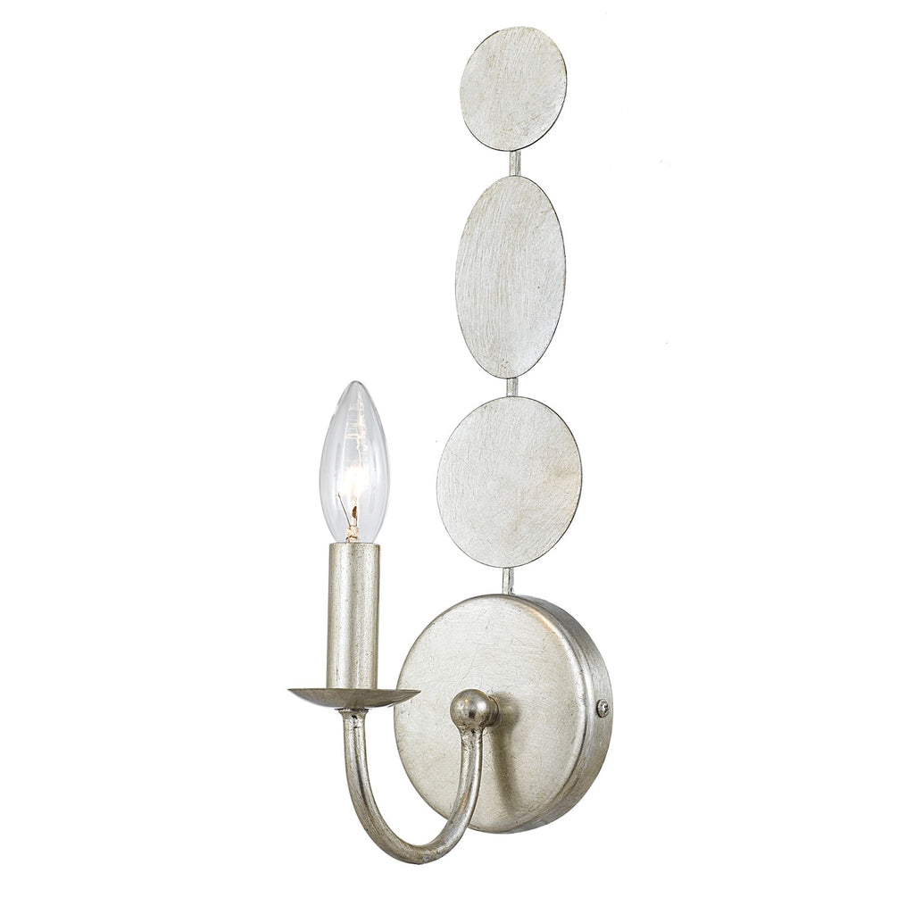 Crystorama Layla 4.25"  Sconce in Antique Silver - Front View