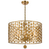 Crystorama Layla 23.75'' Chandelier in Antique Gold - Front View