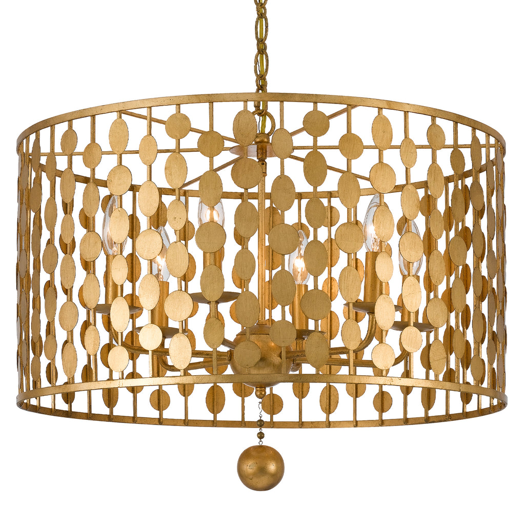 Crystorama Layla 23.75'' Chandelier in Antique Gold - Additional View
