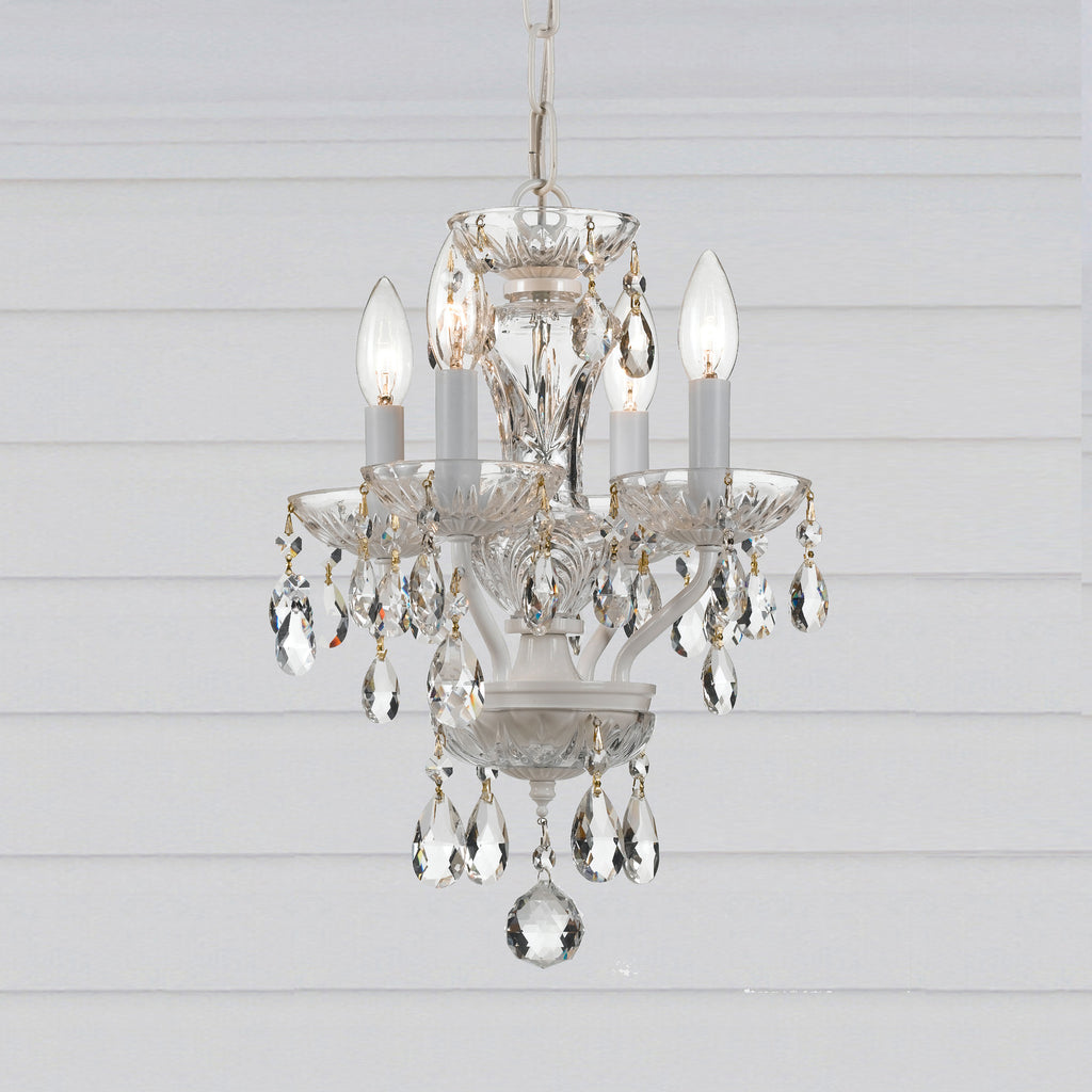 Crystorama Welton 11'' Chandelier in Wet White - Lifestyle View