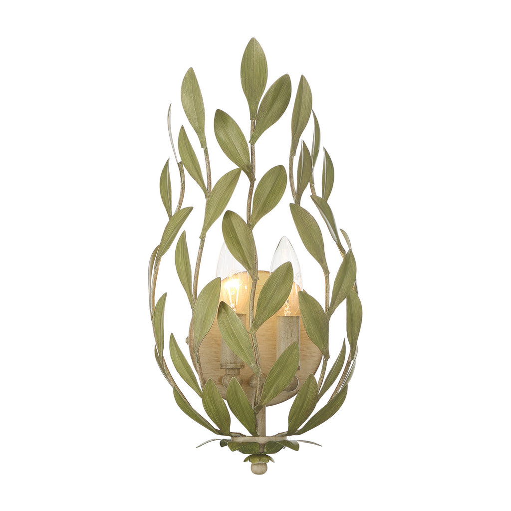 Crystorama Broche 8.25'' Sconce in Champagne Green Tea - Front View