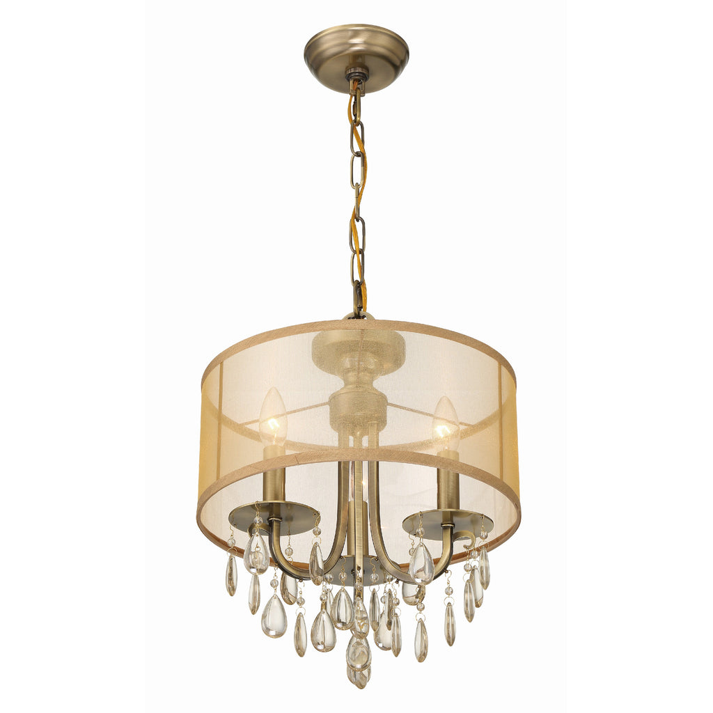 Crystorama Hampton 14'' Chandelier in Antique Brass - Additional View