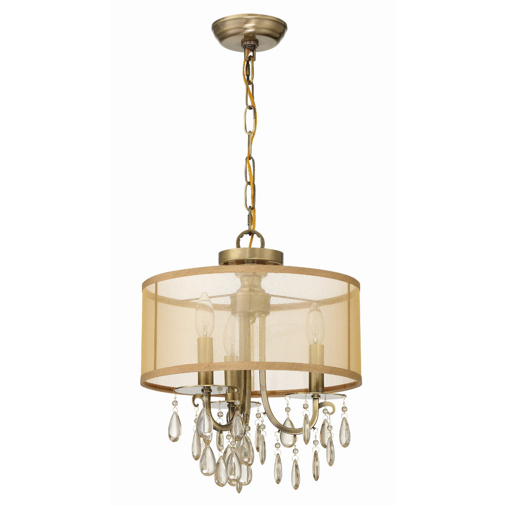 Crystorama Hampton 14'' Chandelier in Antique Brass - Additional View