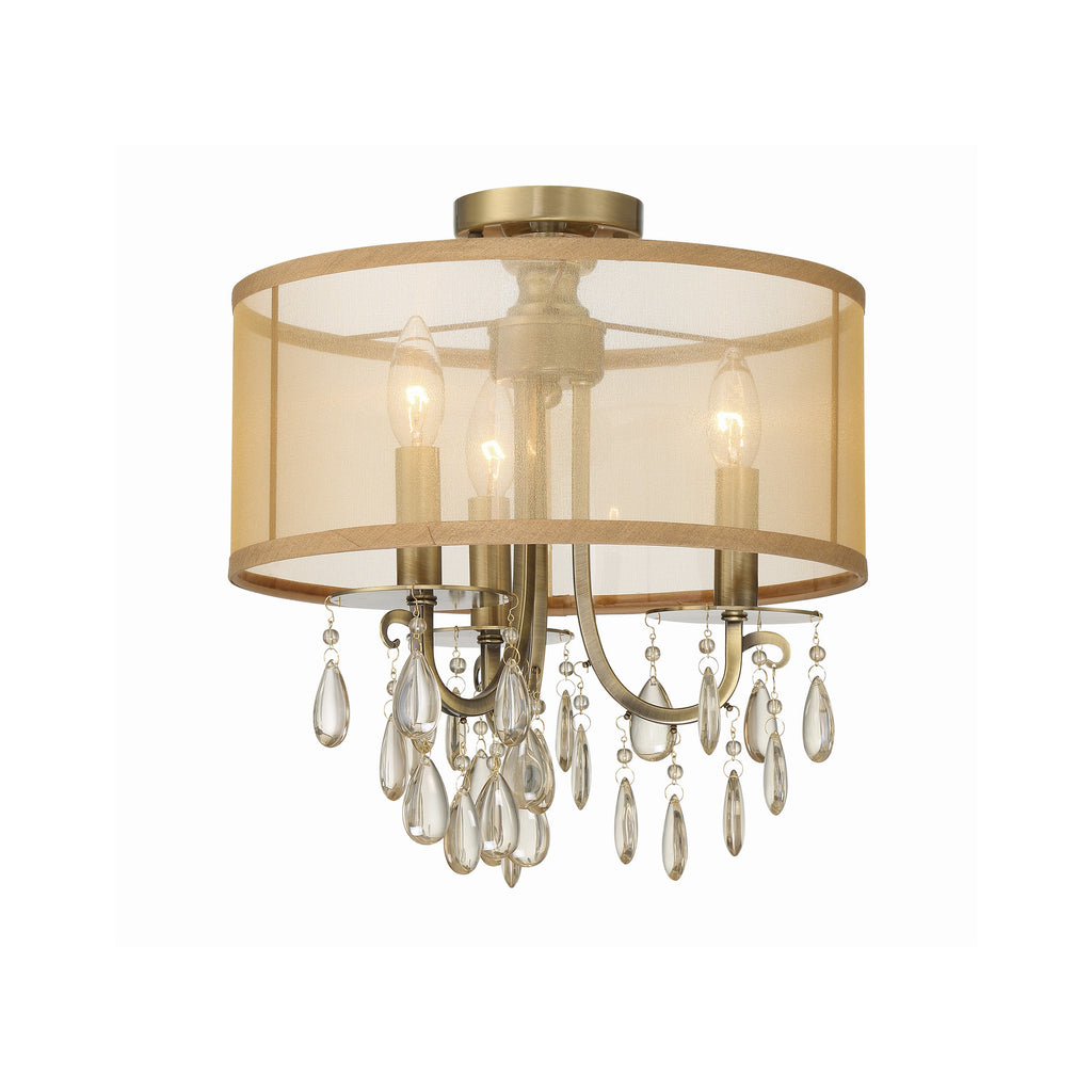 Crystorama Hampton 14'' Semi Flush Mount in Antique Brass - Additional View