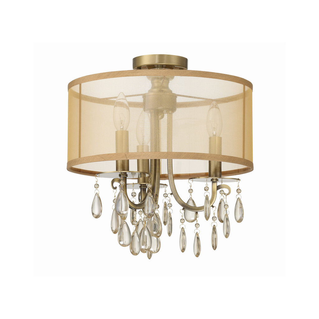 Crystorama Hampton 14'' Semi Flush Mount in Antique Brass - Additional View