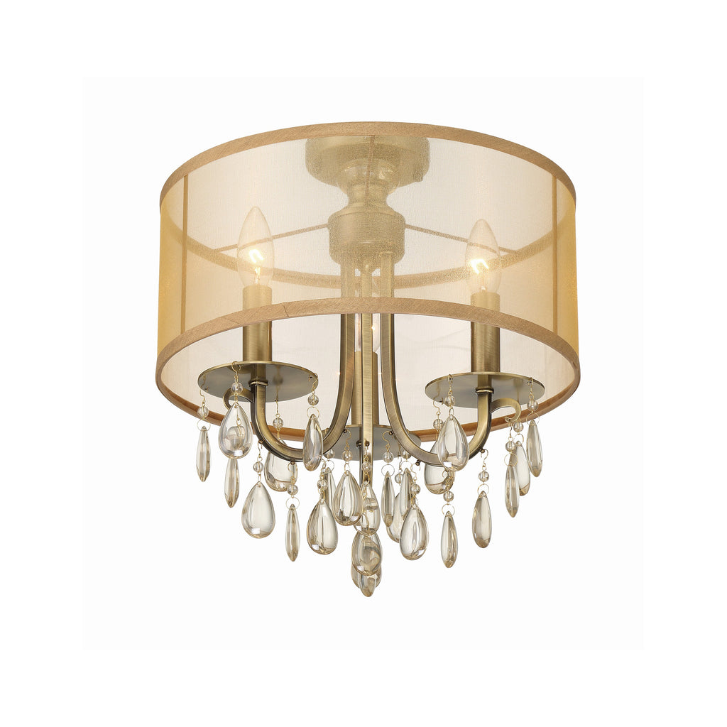 Crystorama Hampton 14'' Semi Flush Mount in Antique Brass - Additional View