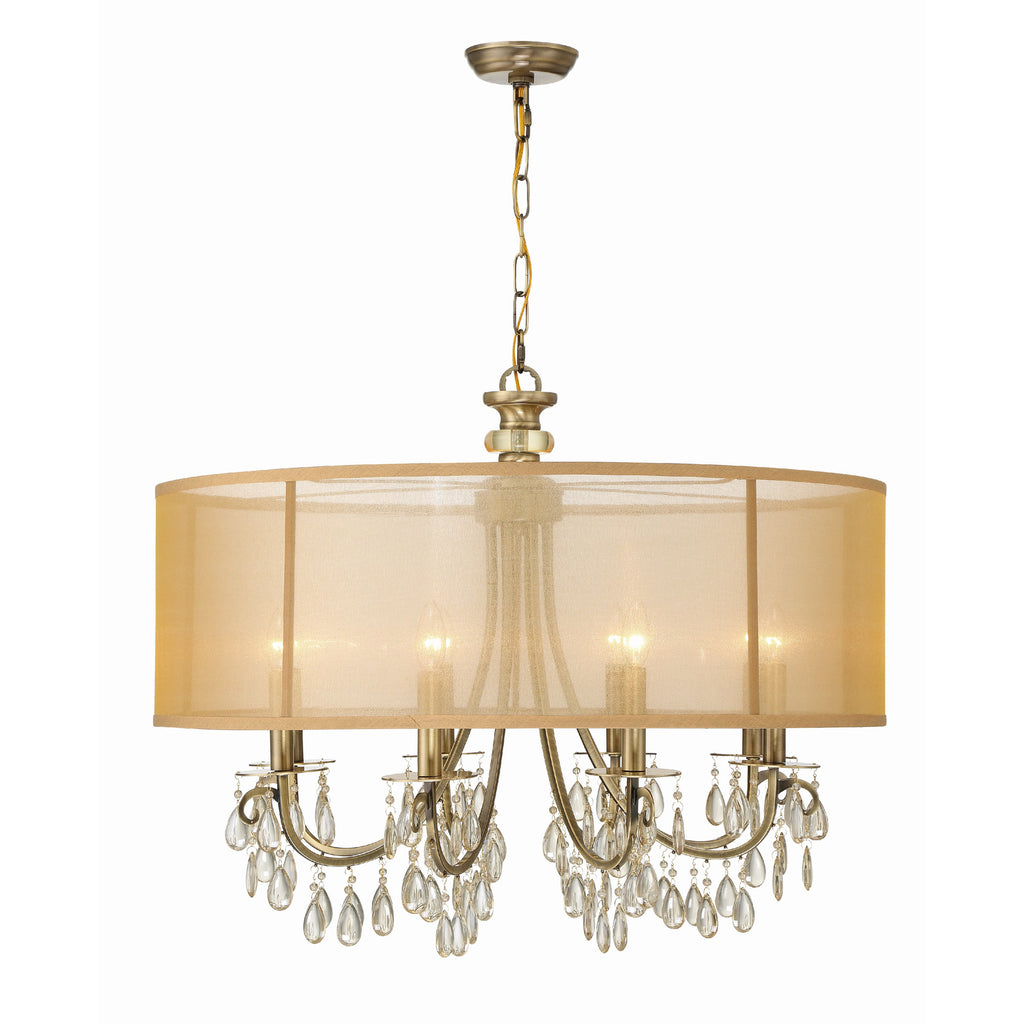 Crystorama Hampton 32'' Chandelier in Antique Brass - Additional View