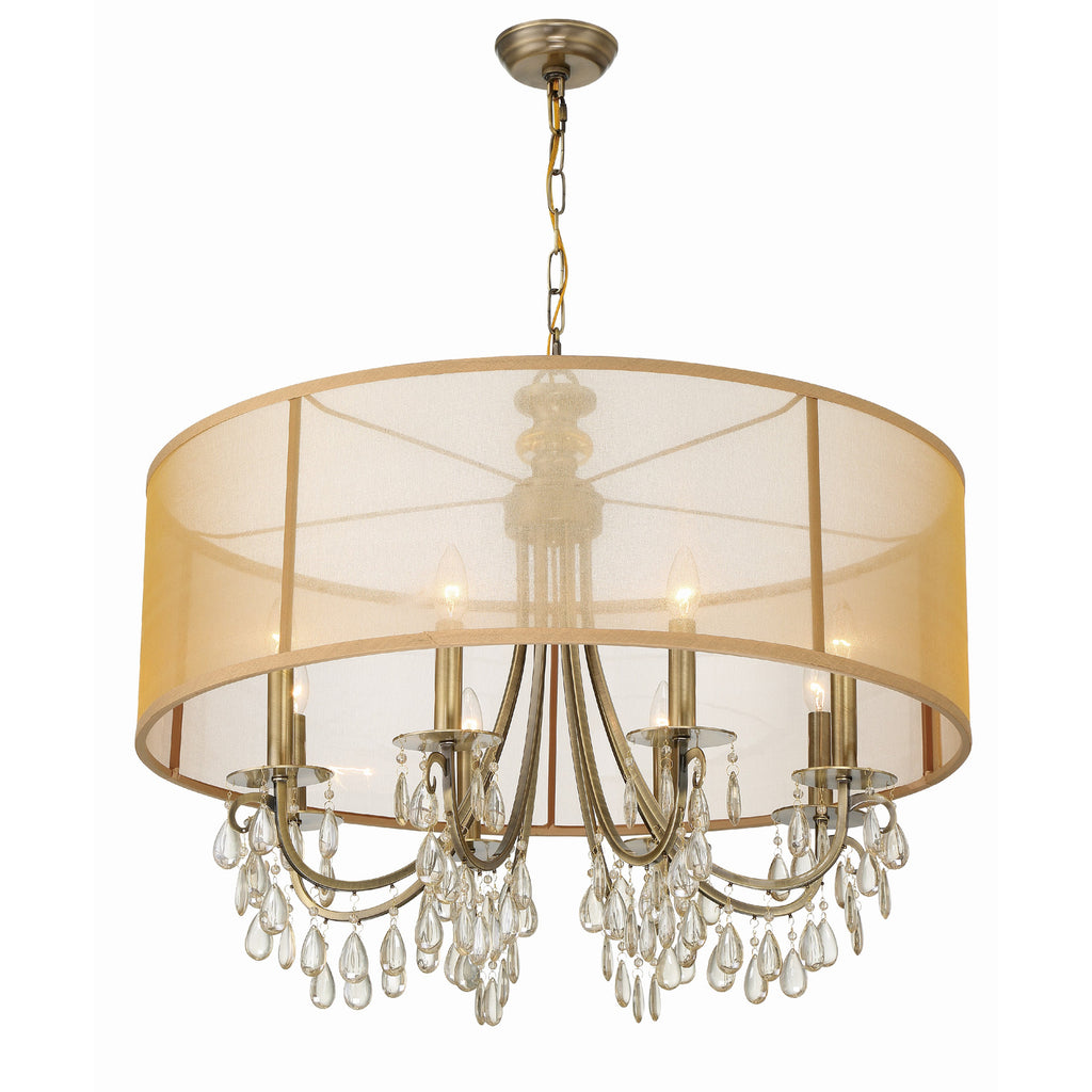 Crystorama Hampton 32'' Chandelier in Antique Brass - Additional View