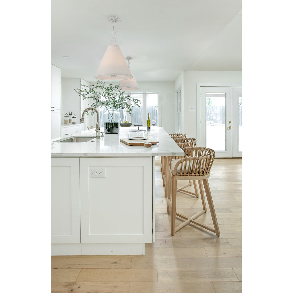 Crystorama Broche 18'' Pendant in Matte White - Lifestyle View