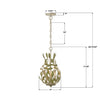 565-CT Broche 9'' Chandelier | Dimensions Image