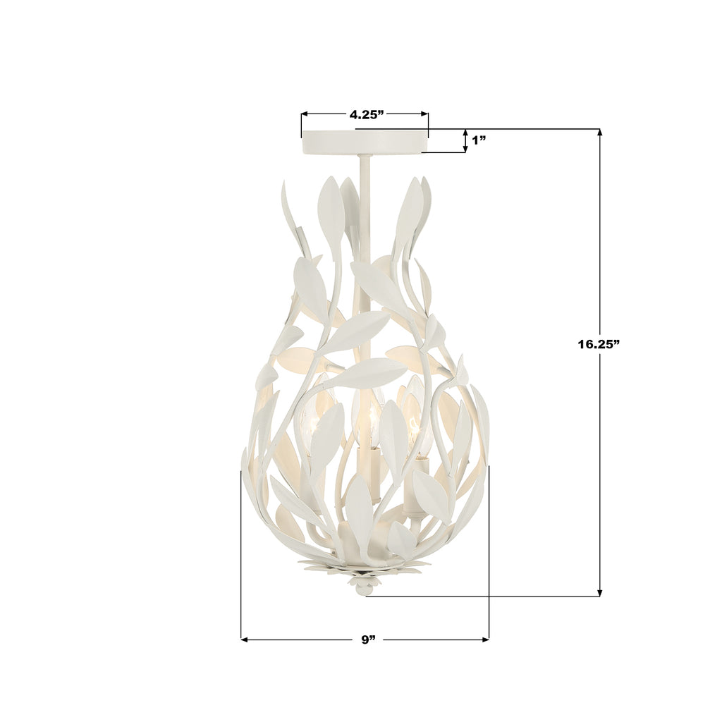 565-MT_CEILING Broche 9'' Semi Flush Mount | Dimensions Image