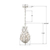 565-SA Broche 9'' Chandelier | Dimensions Image