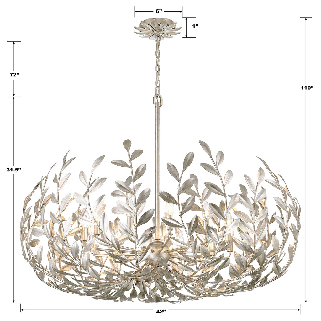 569-SA Broche 12 Light Chandelier | Dimensions Image