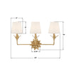 573-OP-GA Broche 25'' Bathroom Vanity | Dimensions Image