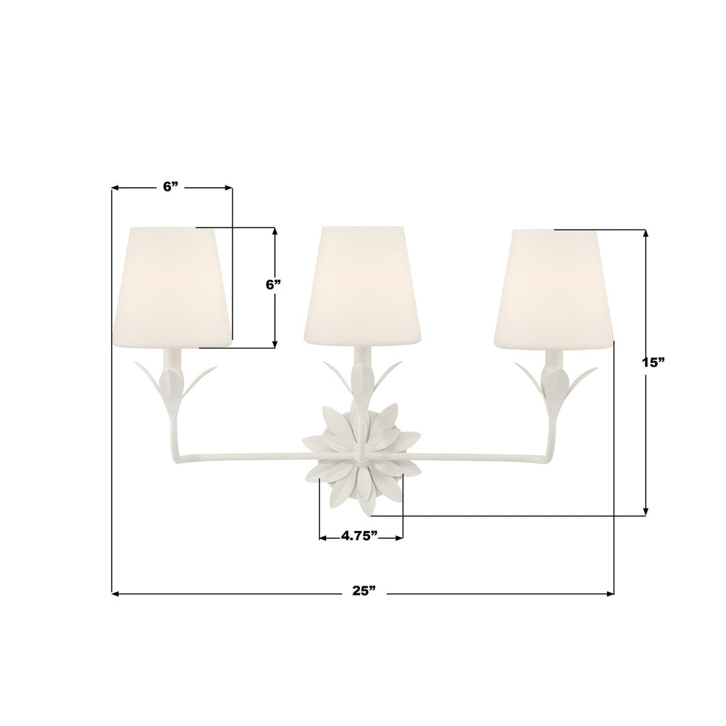 573-OP-MT Broche 25'' Bathroom Vanity | Dimensions Image